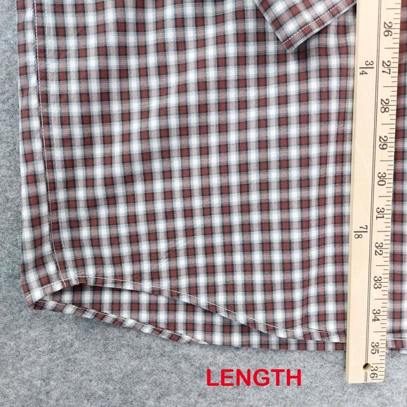 Cinch Shirt Mens XXL Brown White Plaid Button Down Western Cowboy Rodeo Logo - Picture 5 of 8
